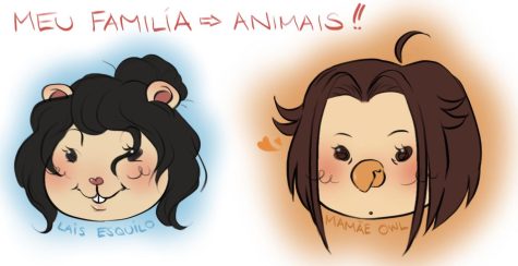 "My family as animals!First drawing: Lais Chipmunk/Squirrel Second drawing: Mom Owl"